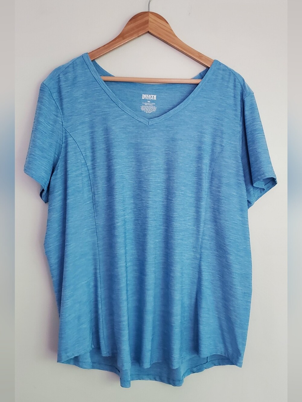 Duluth Trading Co Sky Heather V-Neck Shortsleeve Tee Size XXL